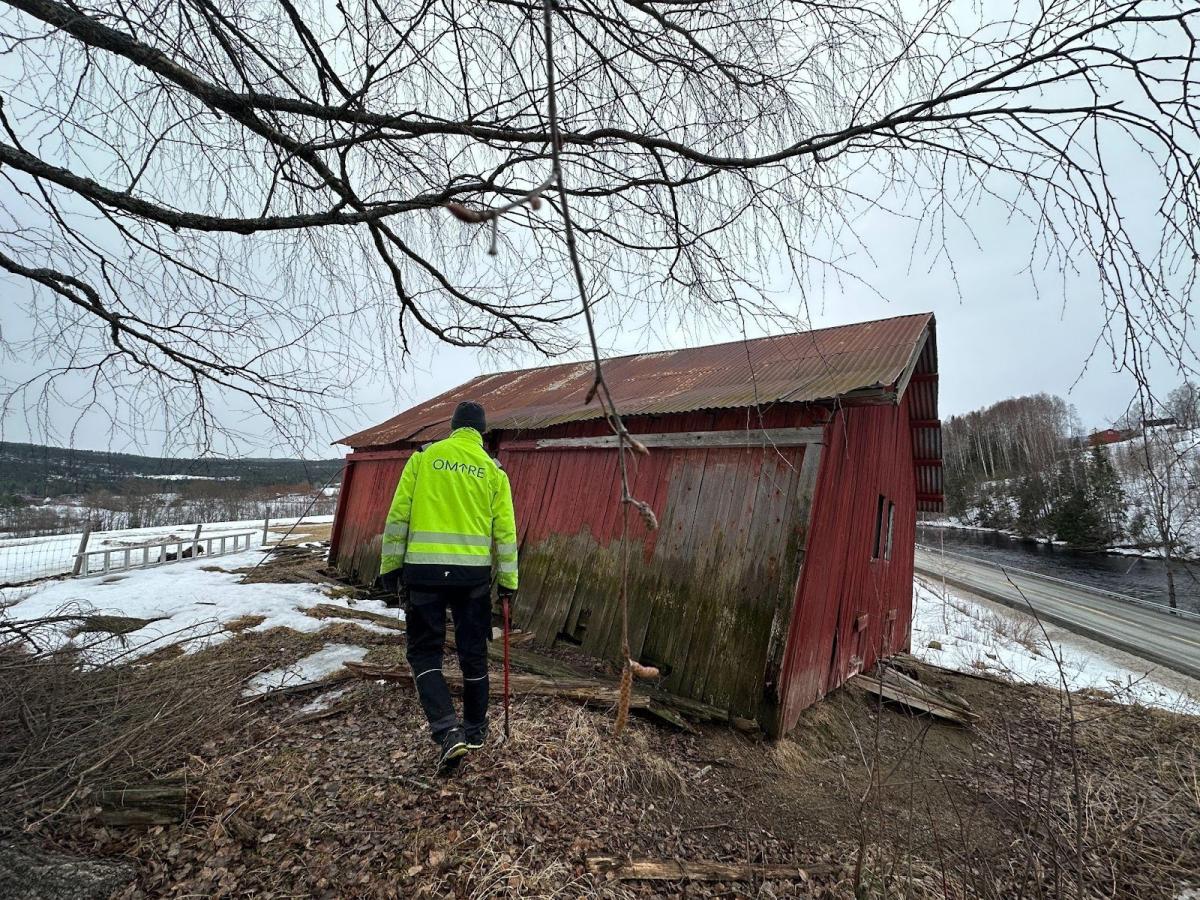 A disused timber barn to be utilised for reclaimed timber as part of the Norwegian Demonstrator project.