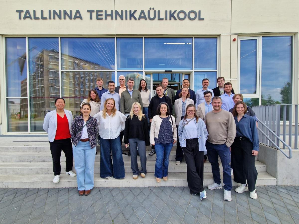 Project partners gathered outside the Tallinn University of Technology in Tallinn, Estonia.