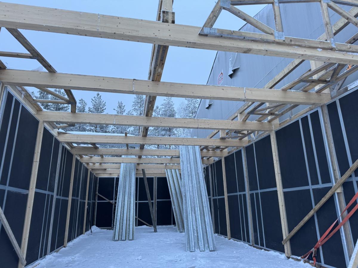 Inside the Re:Textile facility, mid-construction.